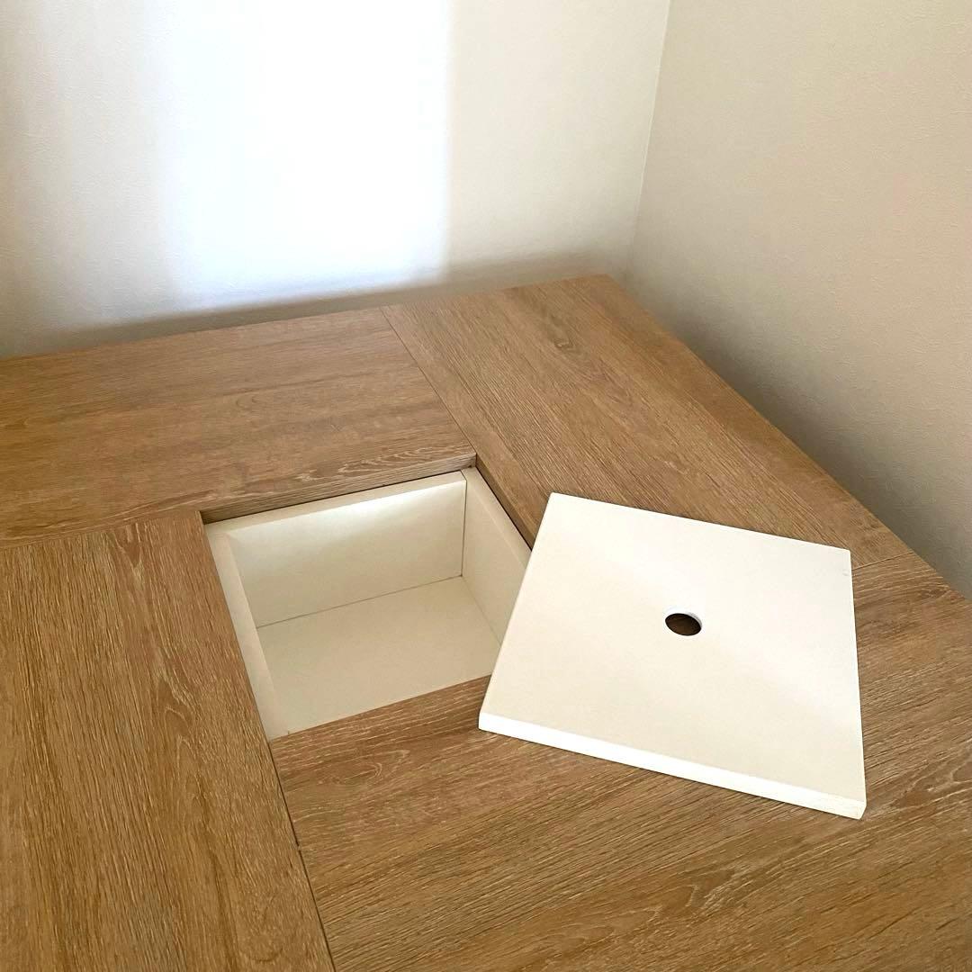 美品 WAMPAT ローテーブル センターテーブル 収納あり ホワイトオーク