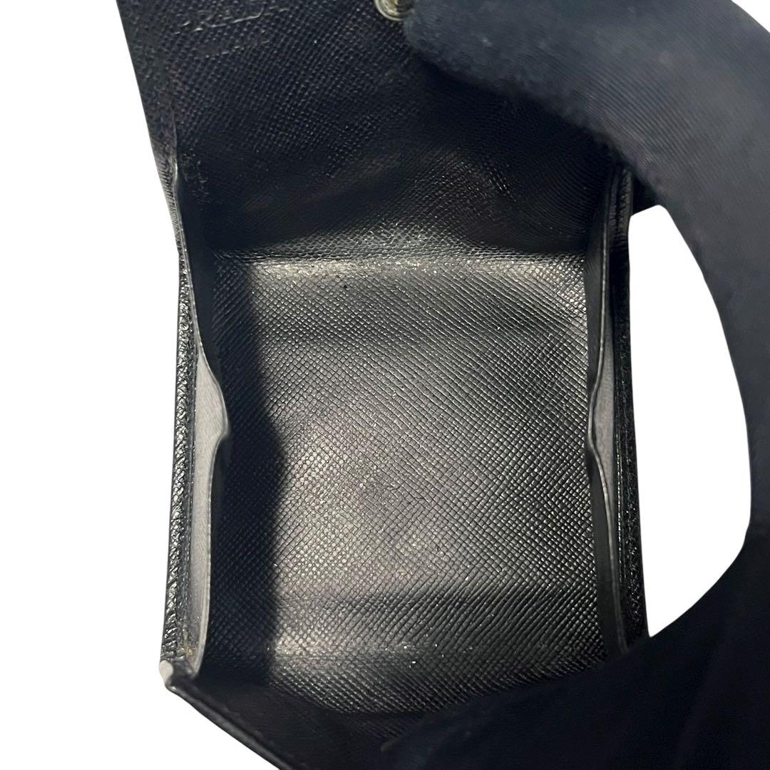 希少✨プラダ ケース 小銭入れ サフィアーノレザー 三角ロゴ ブラック