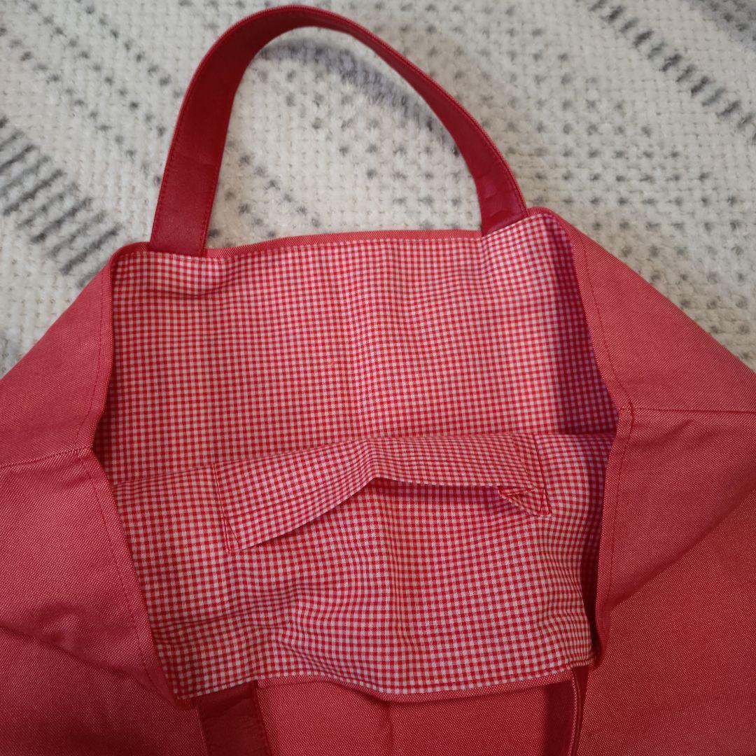 ファミリア　familiar デニムバック　レッスンバック赤