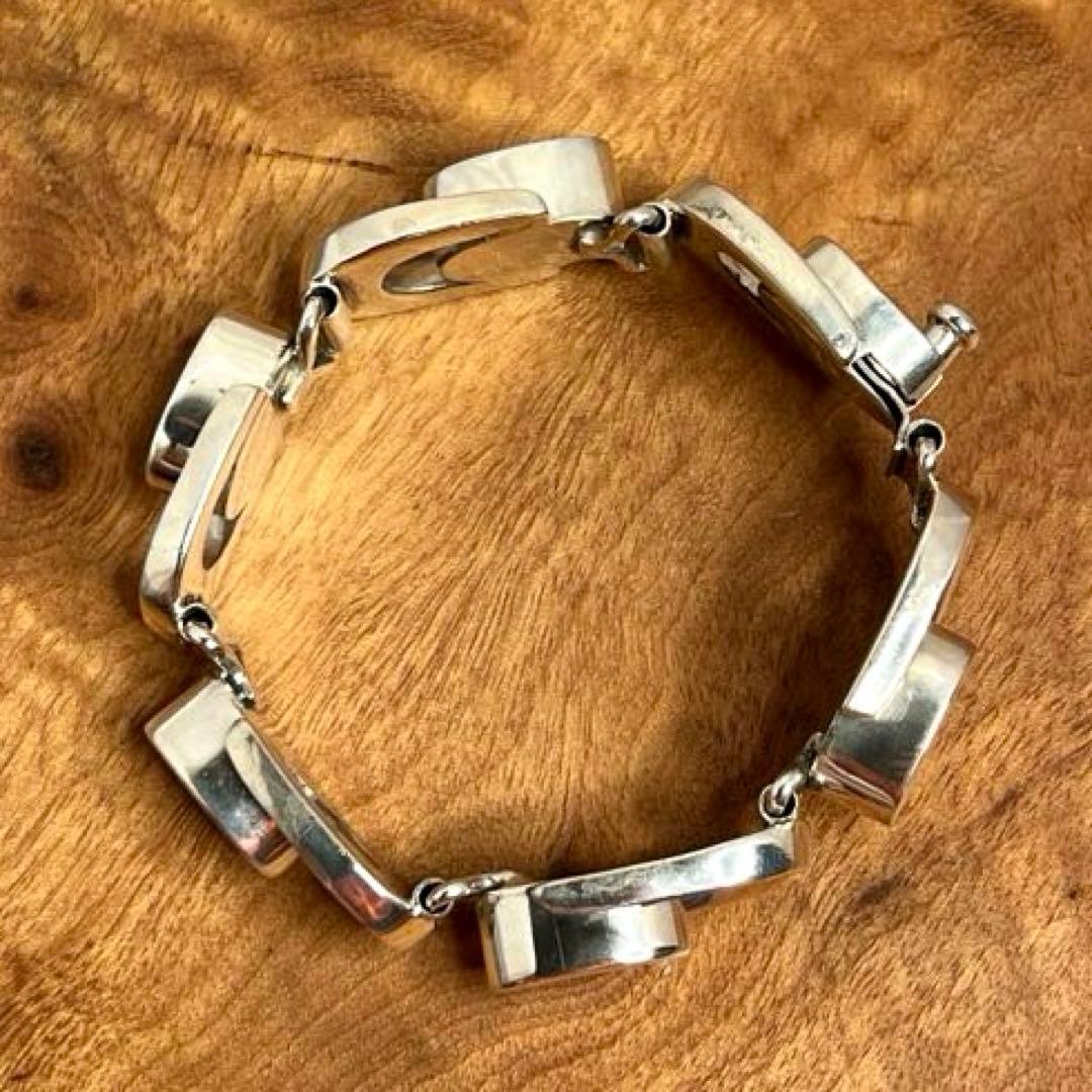 メキシコ ヴィンテージ シルバー モダン ヘビーブレスレット MEXICO925