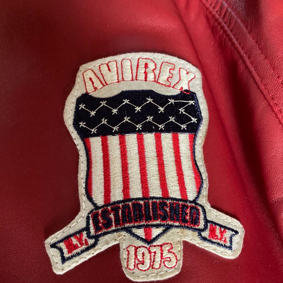 極美品・希少モデル　AVIREX シグネチャーバーシティジャケット　M 赤