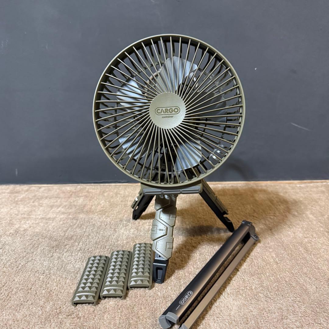 CARGO CONTAINER CCマルチファン オリーブ 三脚セット