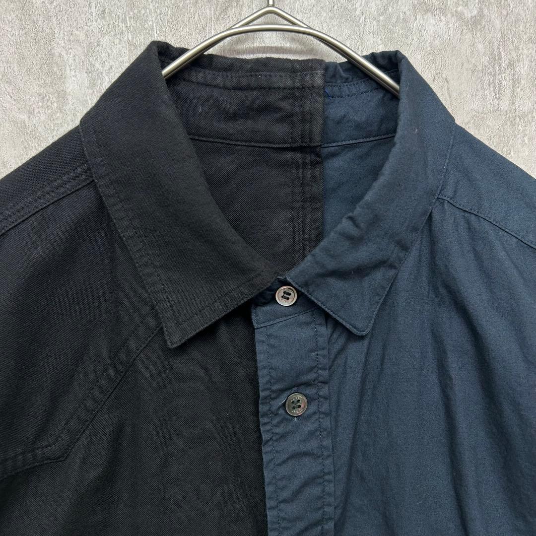 sacai サカイ コットンアシンメトリーシャツ ドッキング