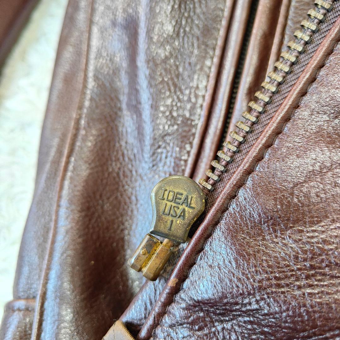 良品　schott　ボアライナー付きライダース　大きいサイズ　L　茶