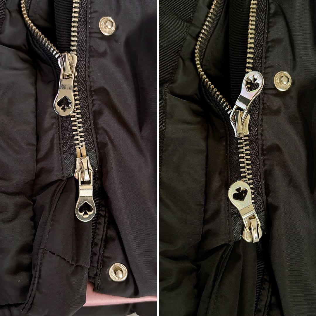 美品✨【ケイトスペード】フードファーロングダウンコート 2way ブラック S