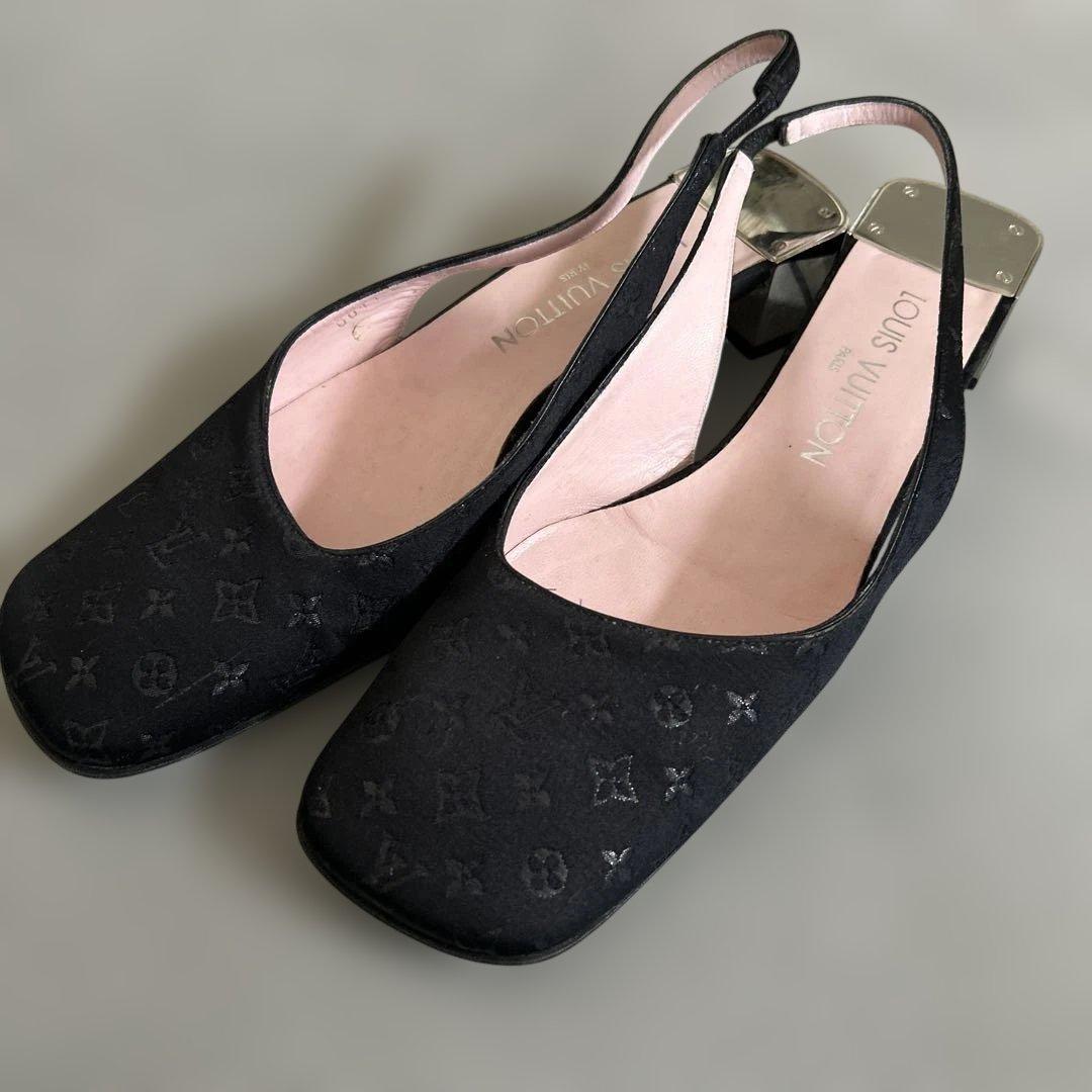 Louis Vuitton ブラック スリングバックサンダル ミュール