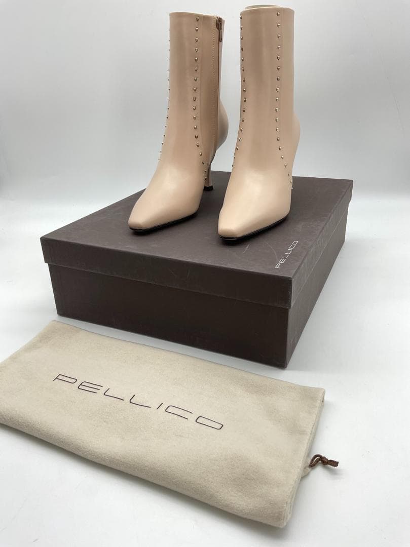 【未使用】PELLICO VENERE スタッズヒールブーツ 37