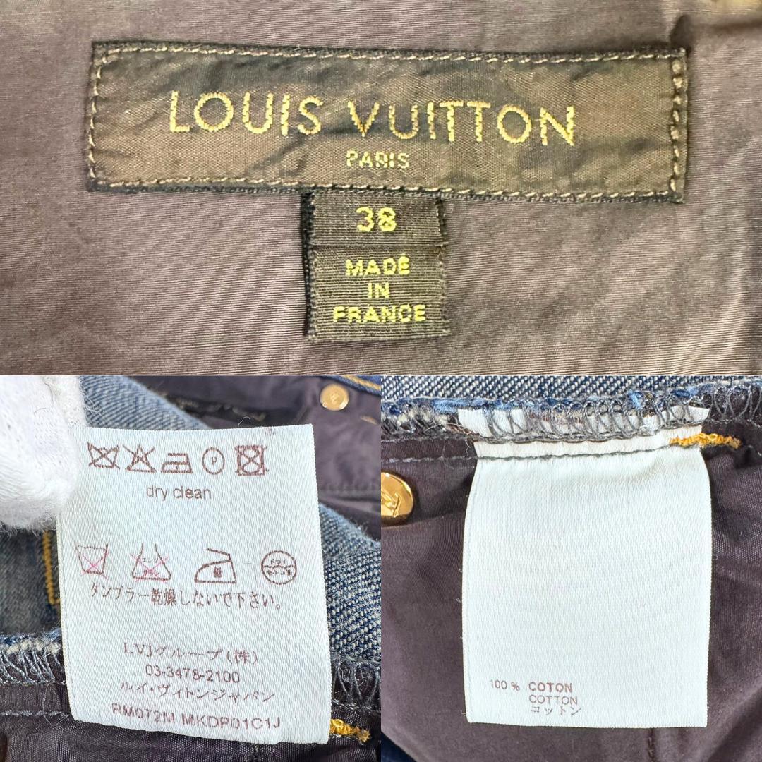 ルイヴィトン デニムパンツ LVロゴ モノグラム フラワー 38