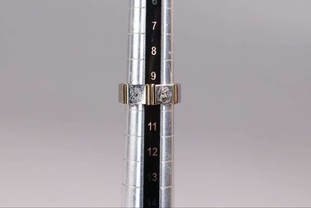 チタン K18 七福神 刻印 リング 指輪 10号 TITAN【CM368】