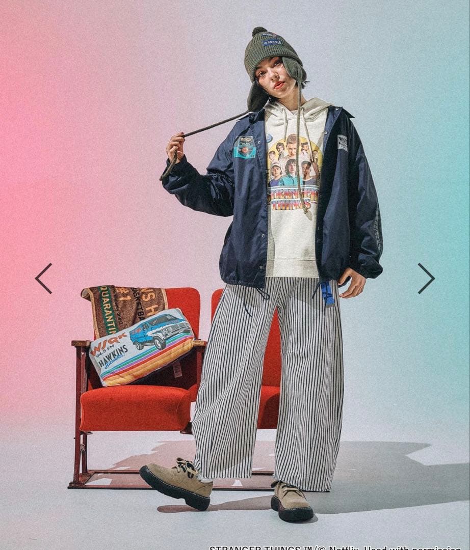 【STRANGER THINGS】ニコアンド コーチジャケット ダークネイビー