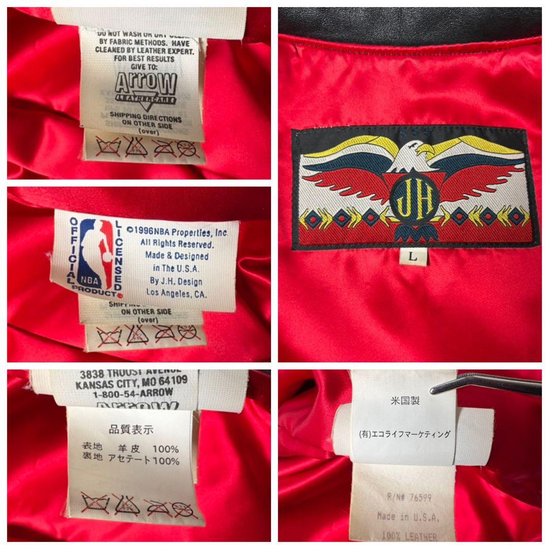 【米国製】JEFF HAMILTON BULLS レザージャケット L 羊革