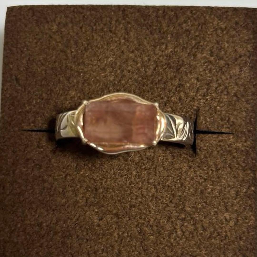 アガット シルバー／K10ロードクロサイト／クォーツリング