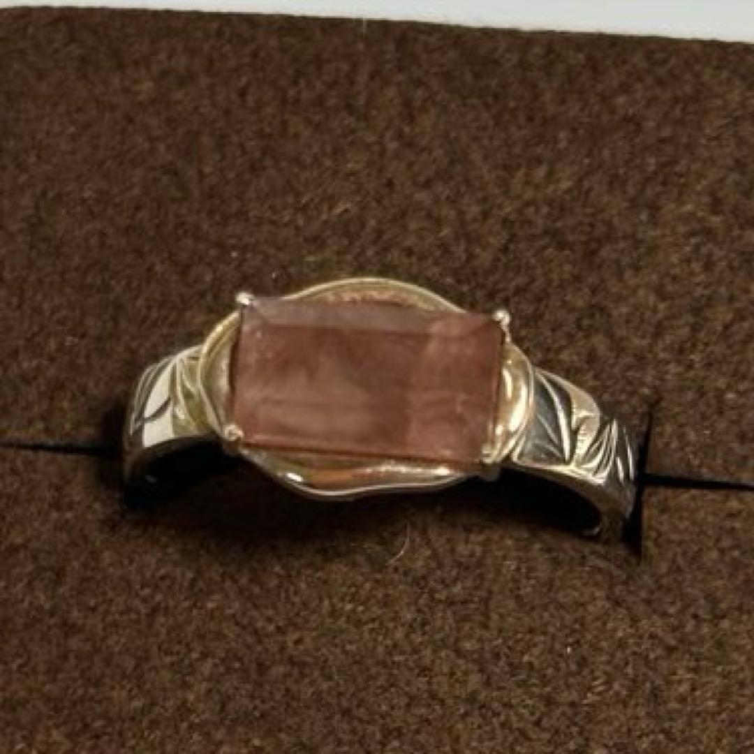 アガット シルバー／K10ロードクロサイト／クォーツリング