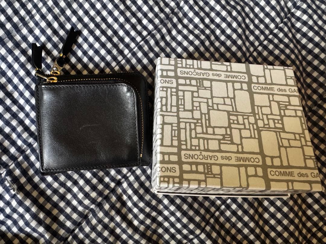 コムデギャルソン Ｌ字財布　ダブルポケット　ブラック　レザー