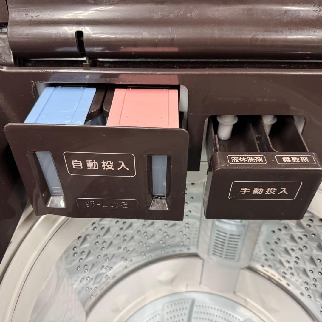 232東芝　家庭用　洗濯機　自動投入　10キロ　小型　一人暮らし　ブラウンカラー
