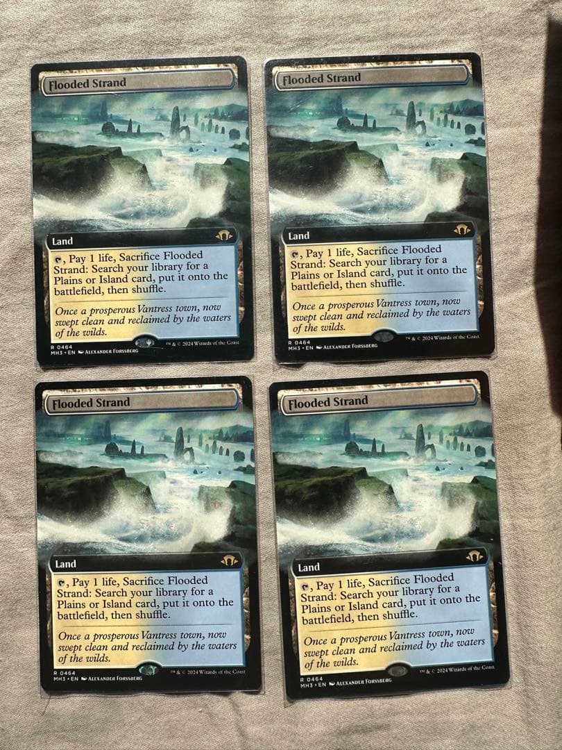 mtg 溢れかえる岸辺　英語 拡張アート　4枚セット