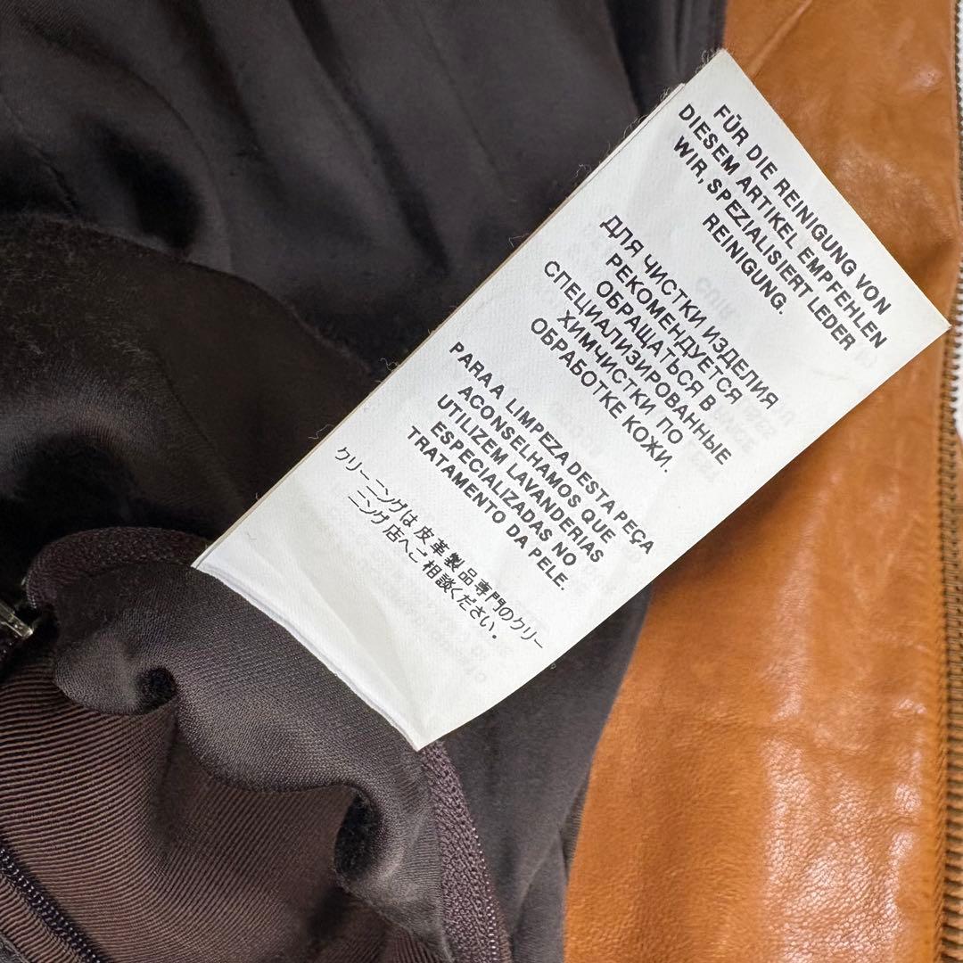 【至高の逸品】DOLCE&GABBANA ラムレザージャケット 46 キャメル