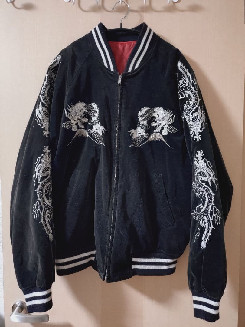 BTS Suga着用 hoshihime 星姫　別珍スカジャン　ブラック　XL