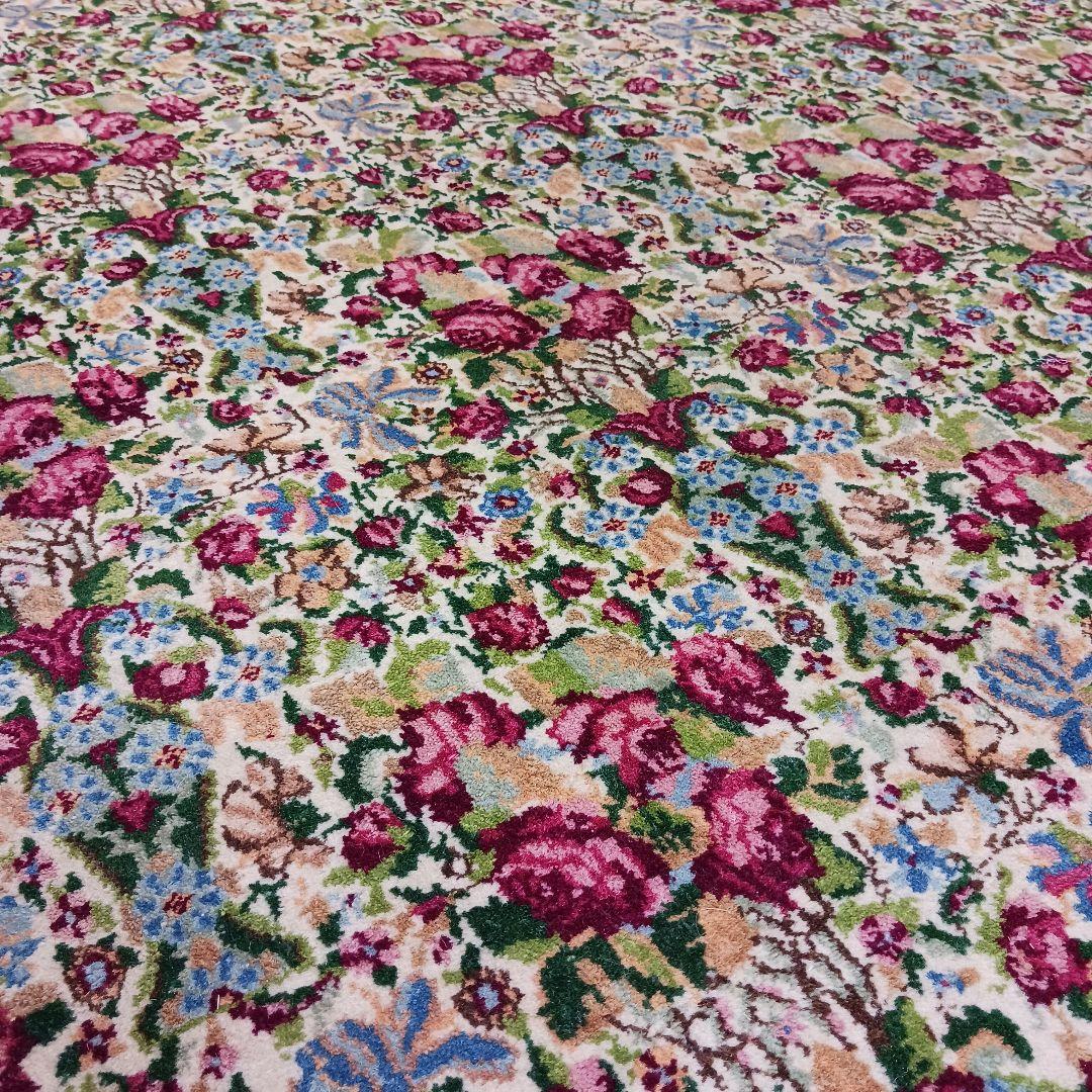 Y3184 高級ペルシャ絨毯 ケルマン産 ウール100% 手織り 特大4m越え