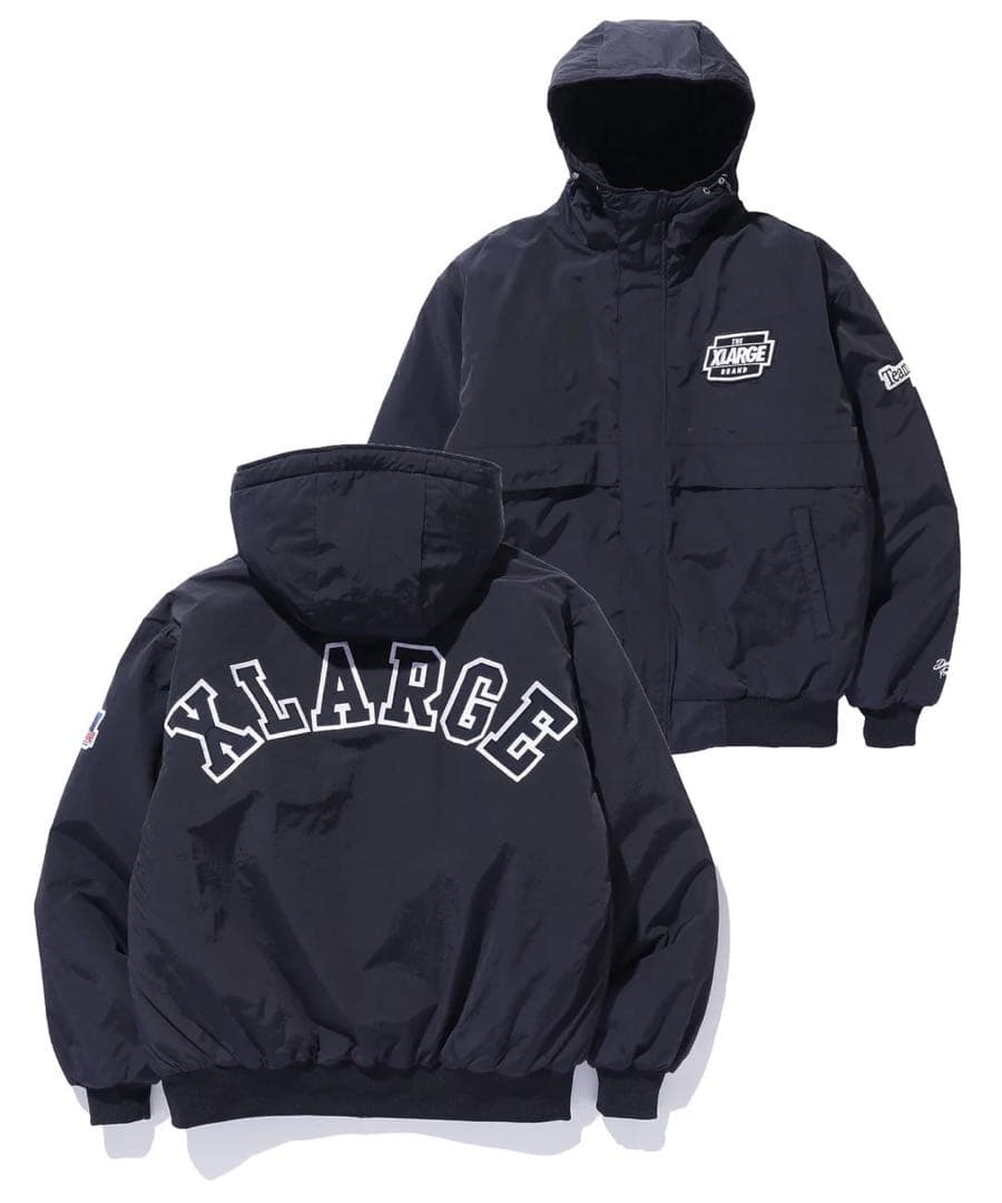 kamorieXLARGE ナイロンパファージャケット ネイビー Lサイズ