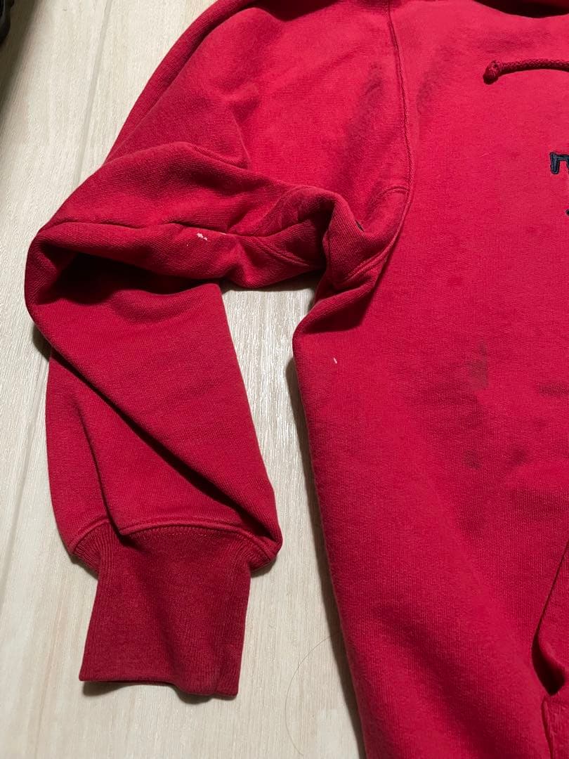 Timberland 赤 フーディ ロゴ入り　パーカー