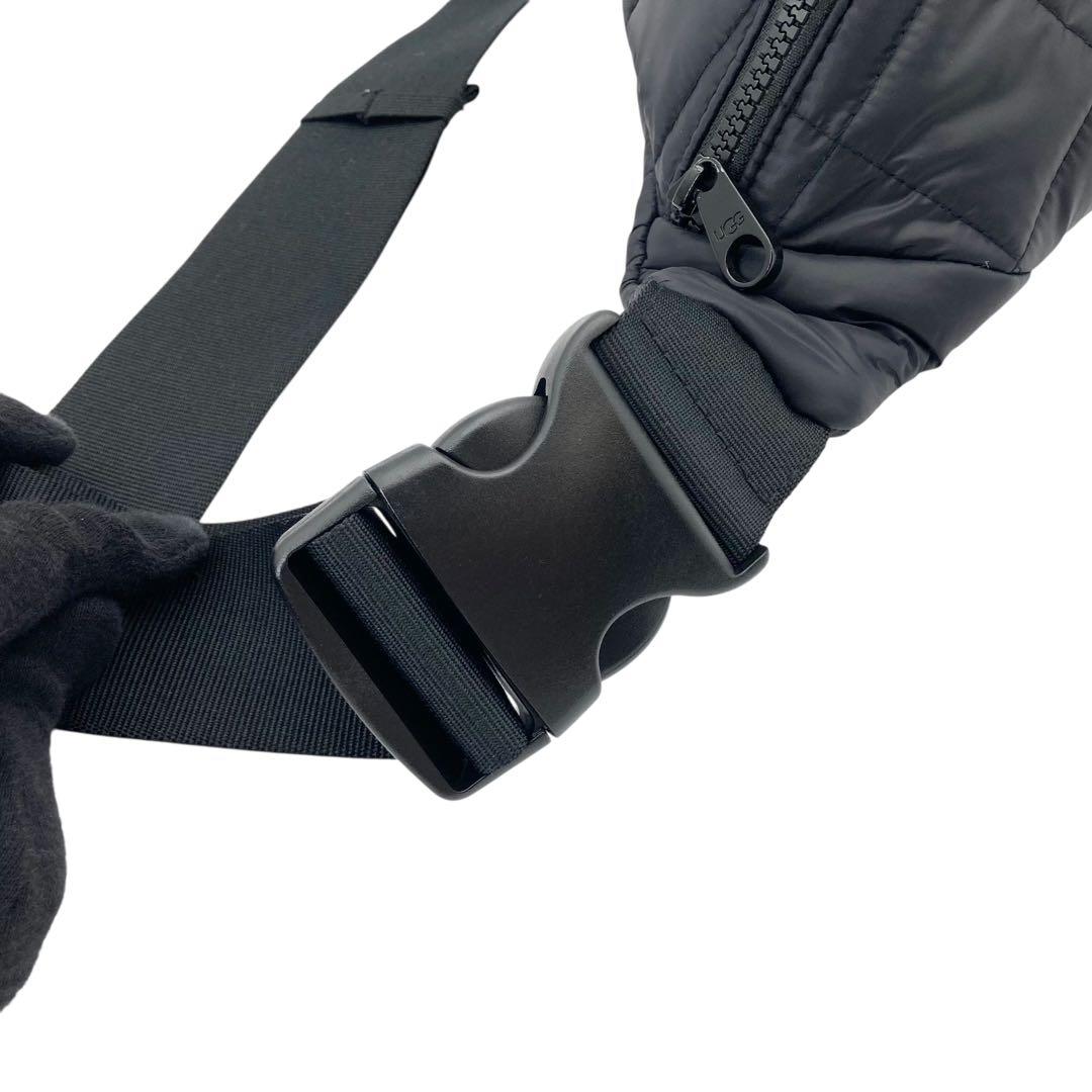 美品 813 UGG ナイロン キルティング ボディバッグ ウエストバッグ 黒