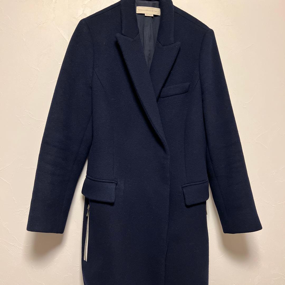 ステラマッカートニー コート ネイビー チェスターコート