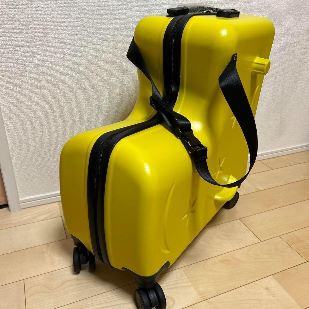 子供が乗れるスーツケース イエロー Mサイズ キャリーケース 旅行 お出かけ