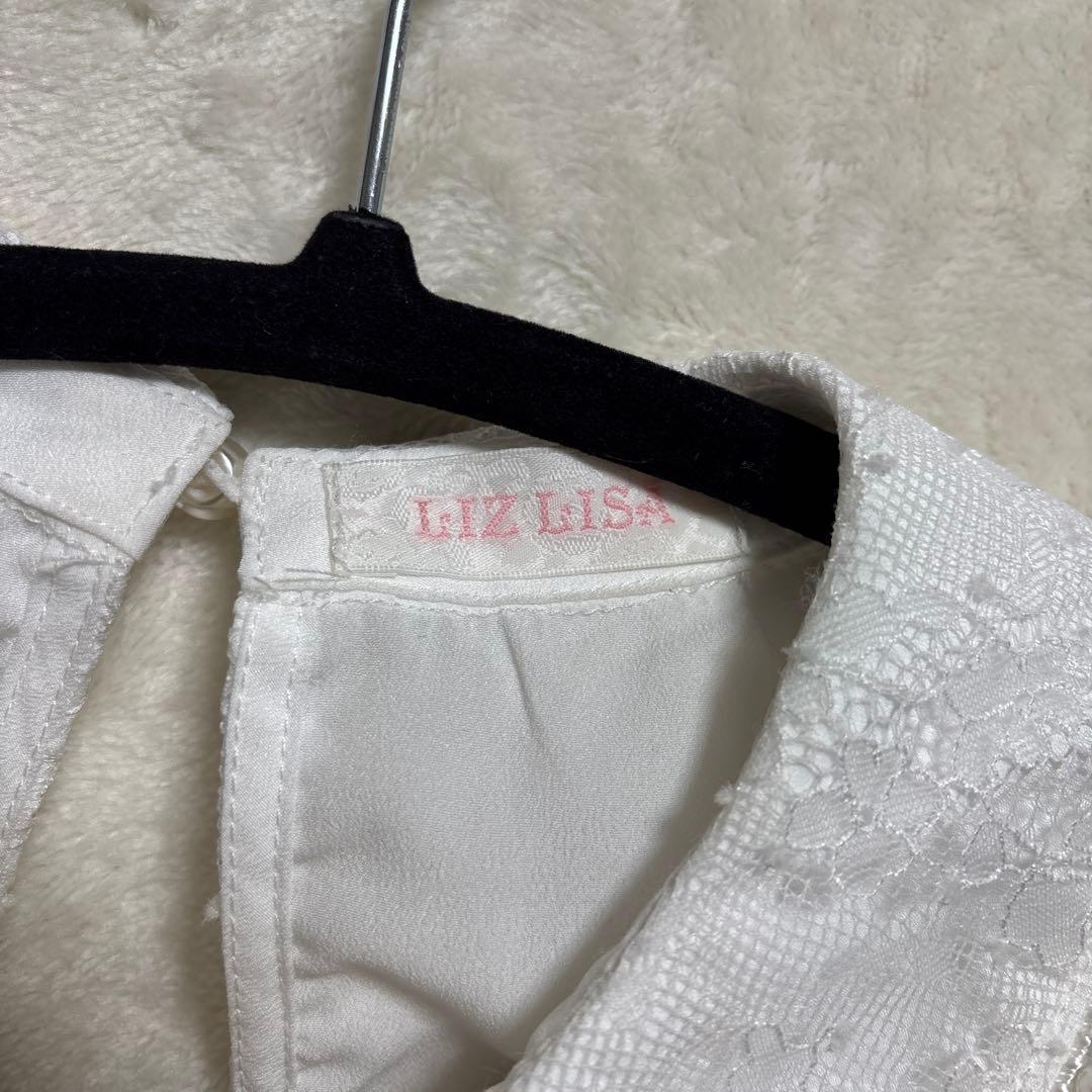 LIZLISA BIGリボンオープンショルダーブラウス Freeホワイト×ピンク