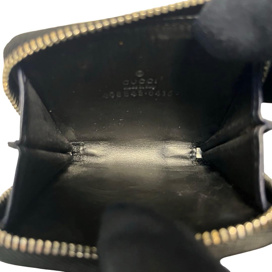 希少✨グッチ ケース GGシマ ラウンドファスナー ロゴ型押し バイカラー