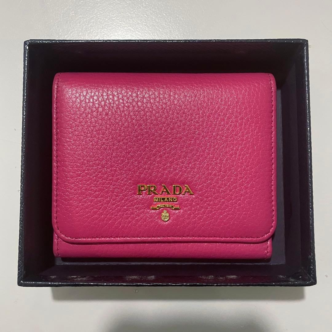 【PRADA】三つ折り財布 プラダ レザー 1MH176 レディース