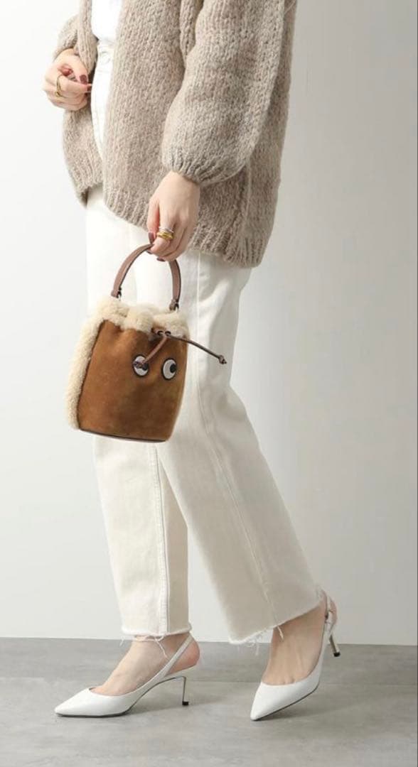 アニヤハインドマーチ　アイズ　スエード　ボア巾着バック　ショルダー