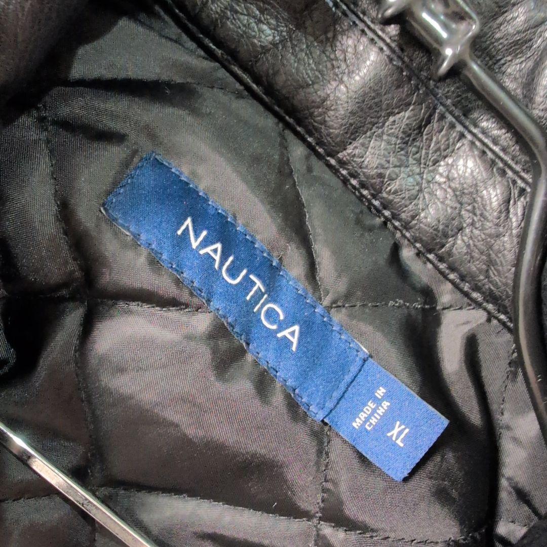 美品　NAUTICA　フェイクレザー　中綿　ブルゾン　ジャケット　XL