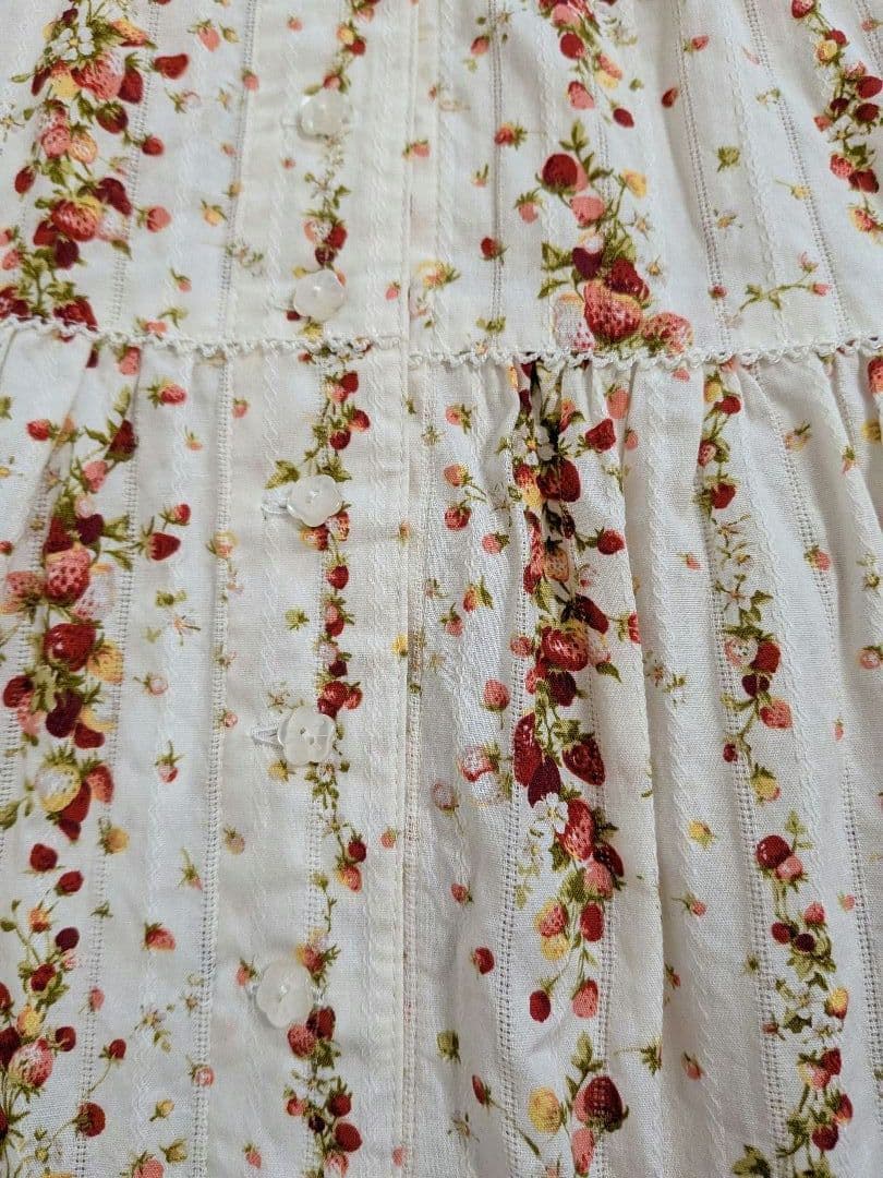 ピンクハウス　いちご柄　ノースリーブワンピース