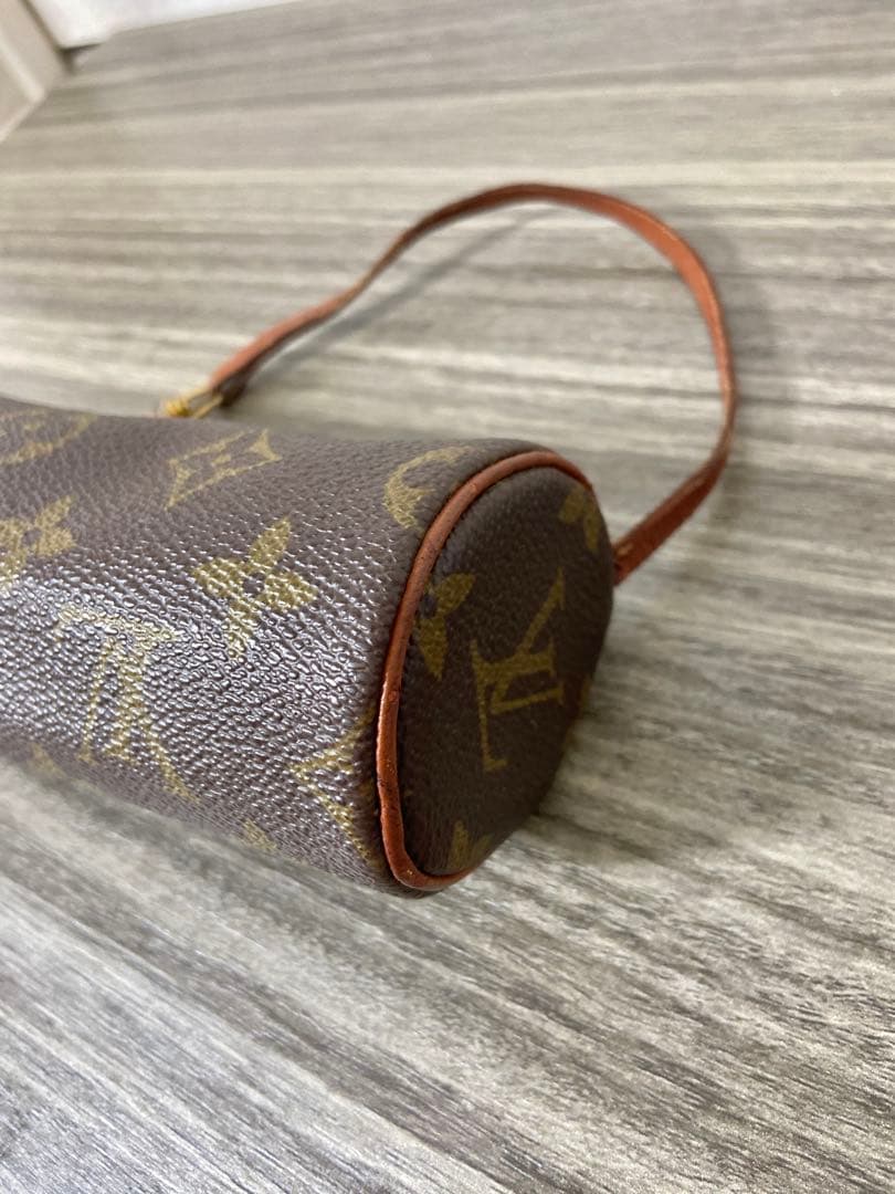 ルイヴィトン　パピヨン　ミニポーチ　モノグラム　ヌメ革