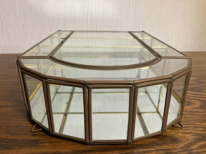 ＊クリスマスセール♪＊訳あり ビンテージ☆アーチ型ガラスショーケース 真鍮 収納