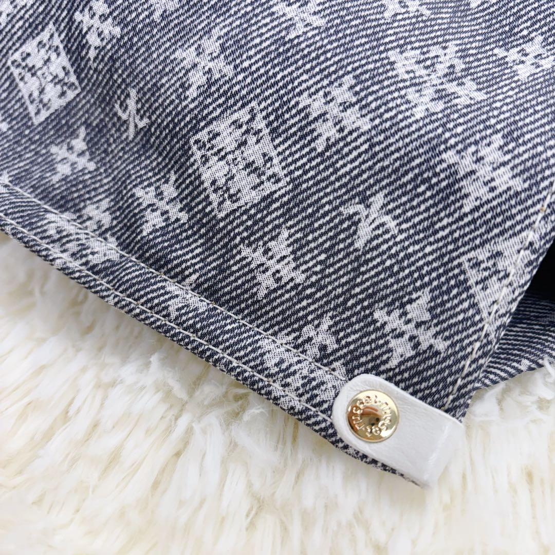 新品タグ有 極美品◆russet 折りたためるデニムプリント リュック