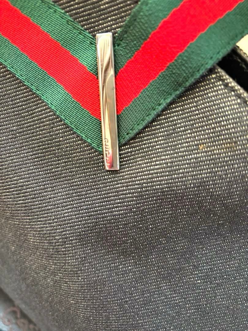 【美品】Gucci シェリーライン デニム✖️レザー トートバッグ 保存袋あり