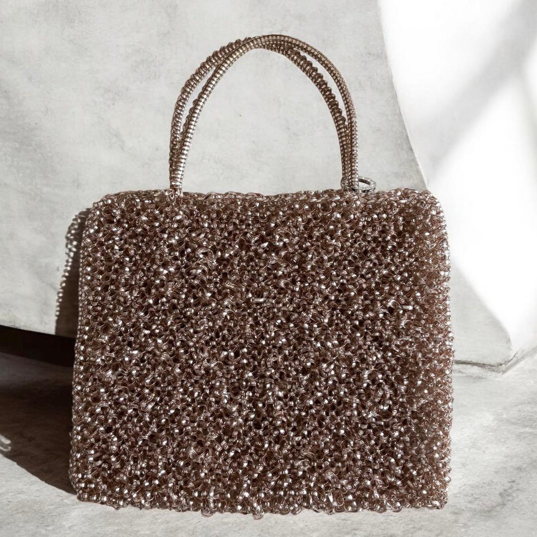 アンテプリマ ワイヤーバッグ ハンドバッグ スクエア ゴールド　パーティバッグ