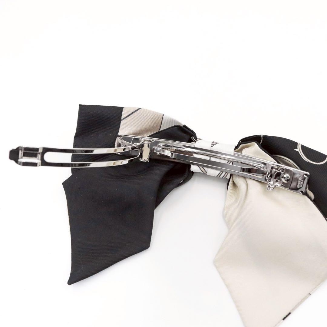 【極美品】エルメス グルネル エクスリブリス バレッタ ヘアアクセサリー シルク