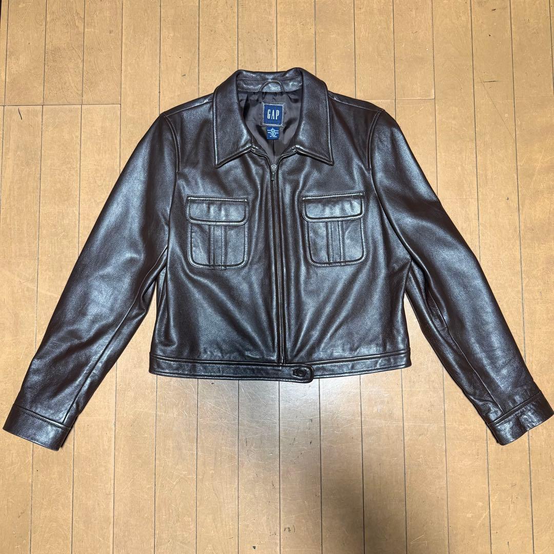 ジャケット・アウター 90'sGap single zip cropped leatherjacket