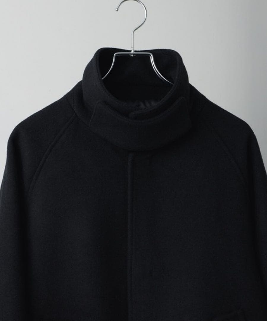 CLEL ウールブレンド テックメルトン2wayブルゾン Sサイズ　ブラック