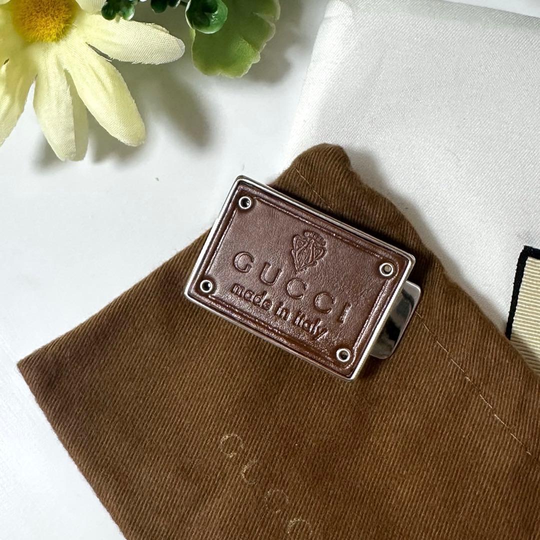 【未使用・希少】GUCCI マネークリップ レザー 上品