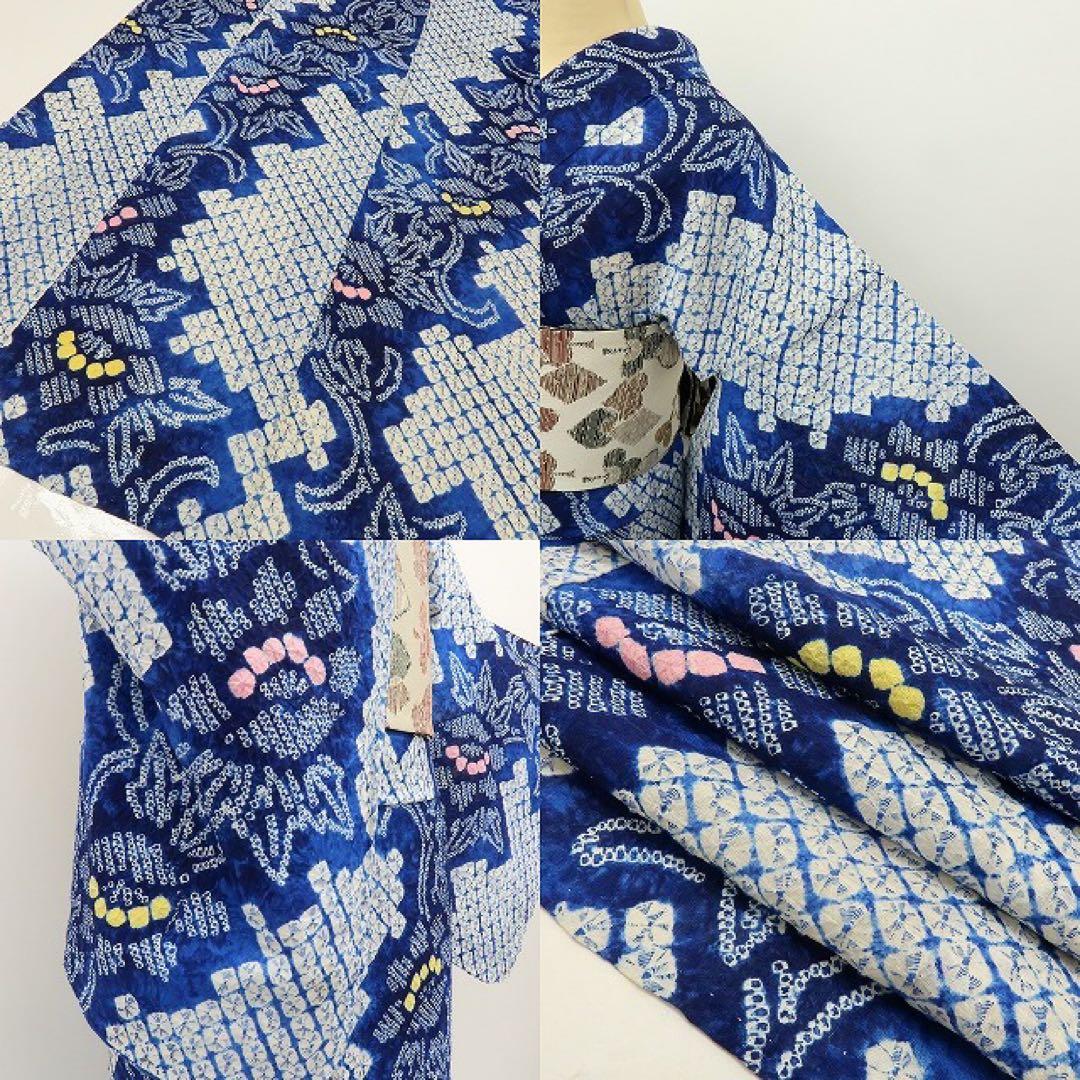 さゆ✺有松鳴海絞り 綿 高級浴衣 着物 A3240