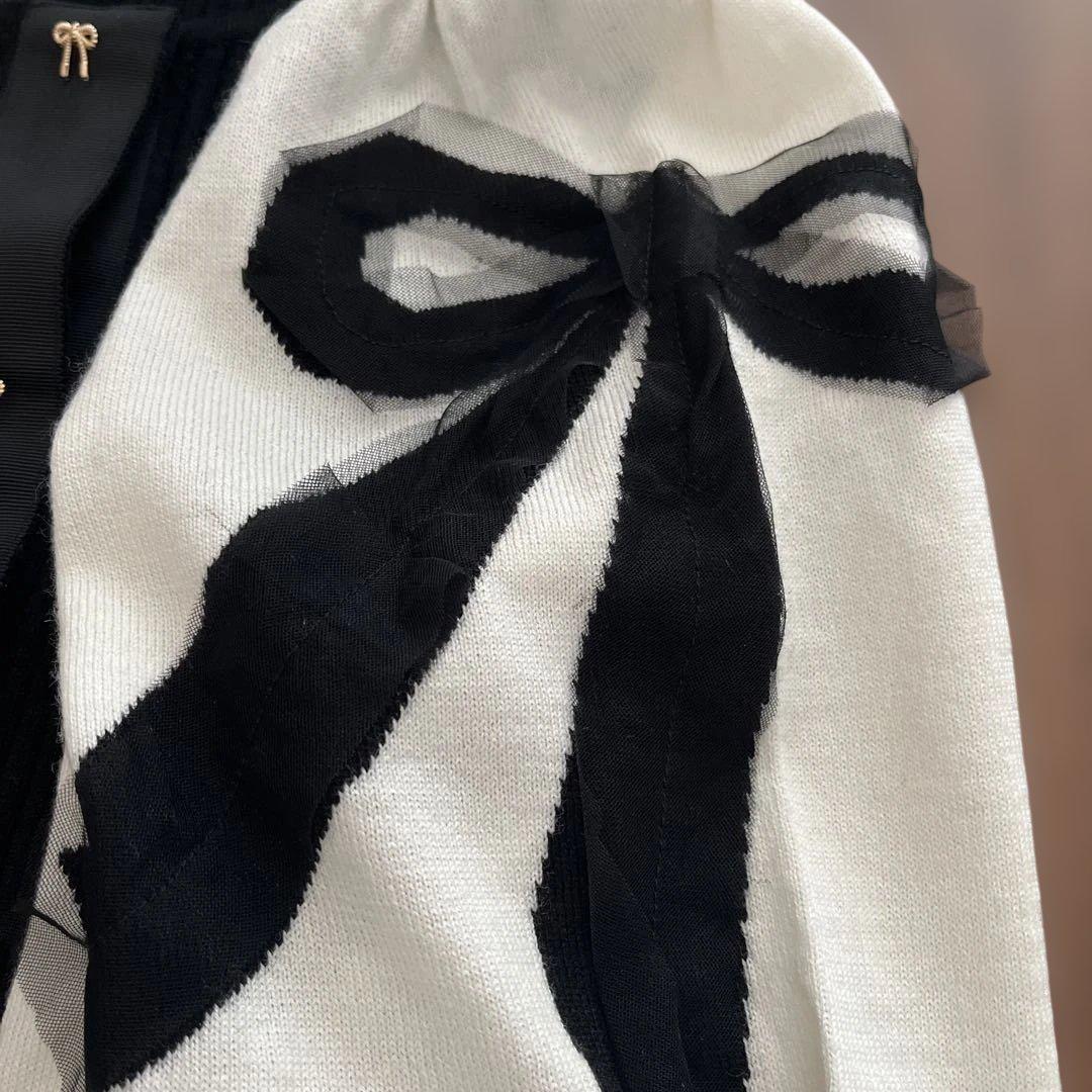 エムズグレイシー　2024新作❗️カタログ　リボンモチーフニット 38 ブラック