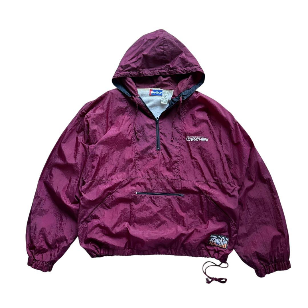 ナイロンアノラックジャケット ニューヨークシティマラソン ハーフジップ　90s