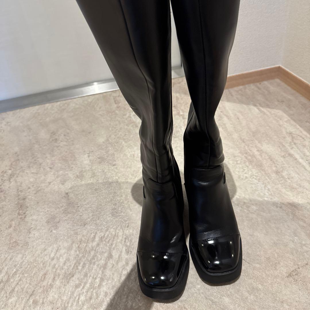 靴 herlipto Square Toe Long Boots