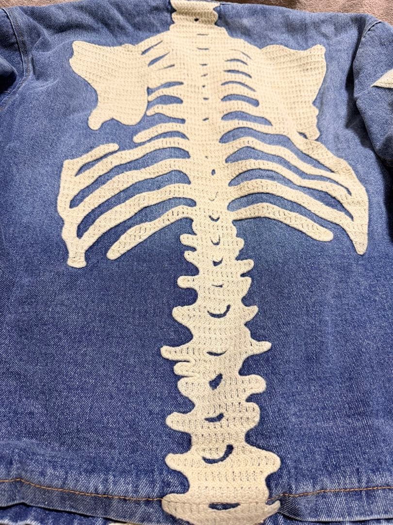 90s MOTO KROSS スケルトン スカジャン デニムジャケット Gジャン