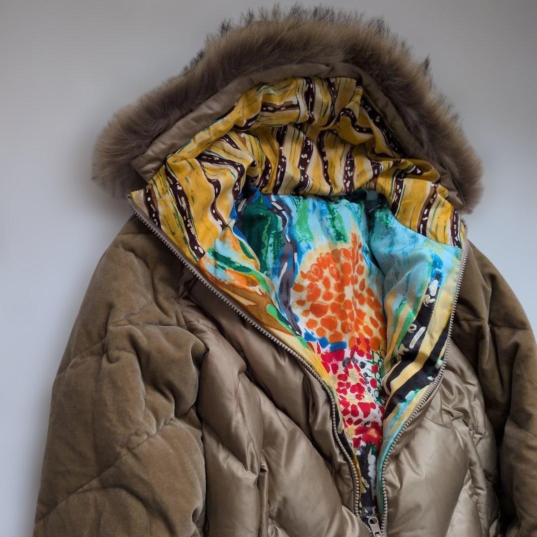 ツモリチサト　ベロア＆シルク異素材ダウンリバーシブルコート　Ｍサイズ