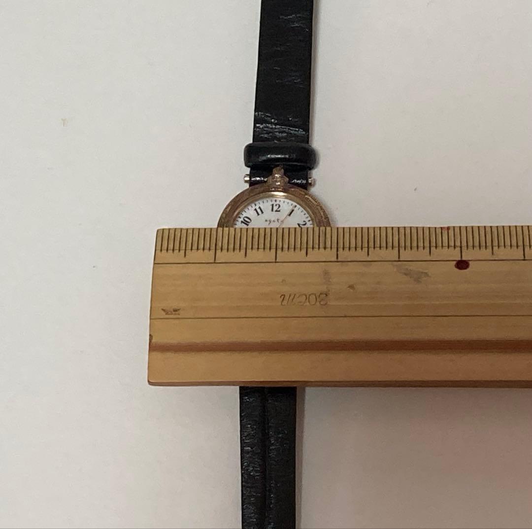 ミモザ ！アガット　agete ラウンドフェイス革ベルトウォッチ　時計